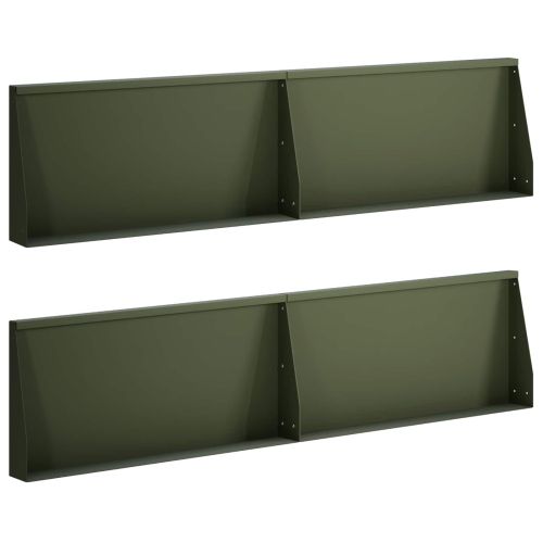 Задържащи стени 4 бр. 80 x 12 x 30 см Стомана Маслиненозелено