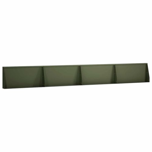 Задържащи стени 4 бр. 80 x 12 x 30 см Стомана Маслиненозелено