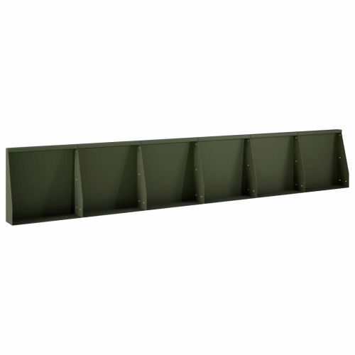 Задържащи стени 6 бр. 40 x 12 x 30 см Стомана Маслиненозелено