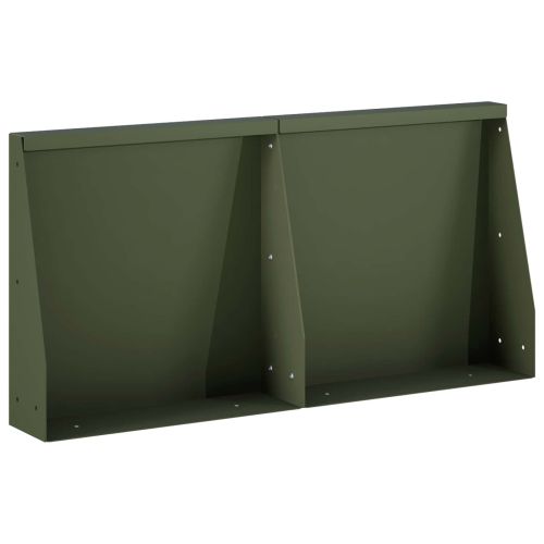 Задържащи стени 2 бр. 40 x 12 x 30 см Стомана Маслиненозелено