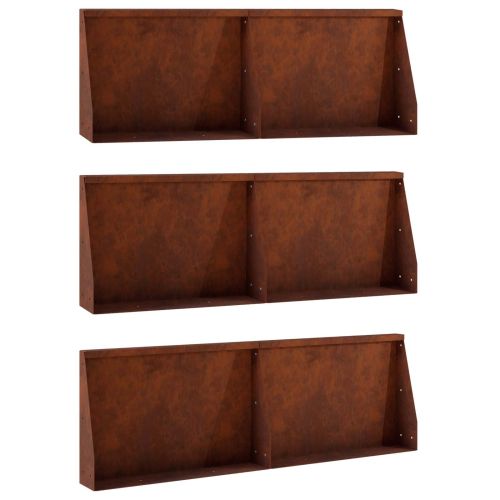 Задържащи стени 6 бр. 60 x 12 x 50 см Кортенова стомана