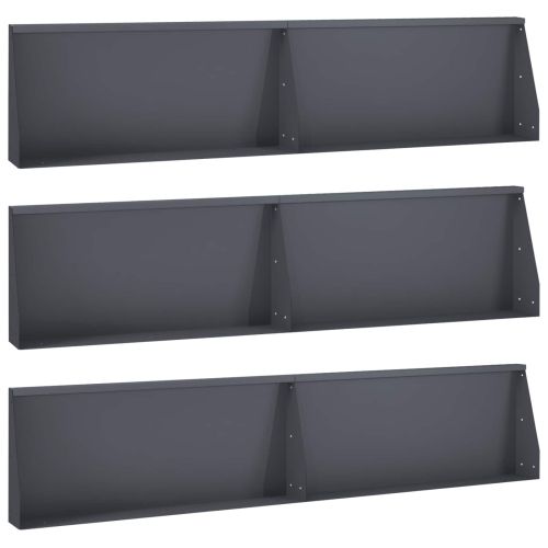 Задържащи стени 6 бр. 100 x 12 x 30 см Стомана Антрацит