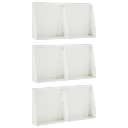Задържащи стени 6 бр. 40 x 12 x 30 см Стомана Бяло