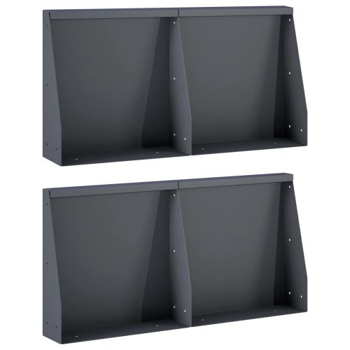 Задържащи стени 4 бр. 40 x 12 x 50 см Стомана Антрацит