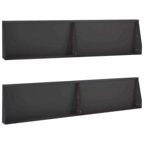 Задържащи стени 4 бр. 100 x 12 x 30 см Стомана Черно