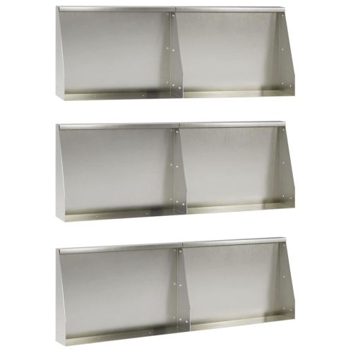 Задържащи стени 6 бр. 60 x 12 x 30 см Неръждаема стомана