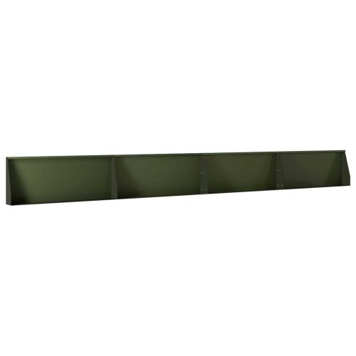 Задържащи стени 4 бр. 100 x 12 x 50 см Стомана Маслиненозелено