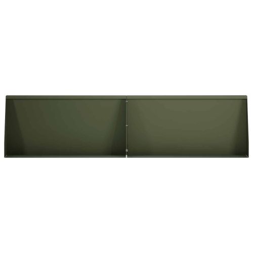 Задържащи стени 6 бр. 80 x 12 x 50 см Стомана Маслиненозелено