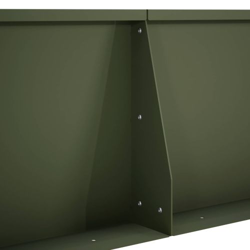 Задържащи стени 6 бр. 80 x 12 x 50 см Стомана Маслиненозелено
