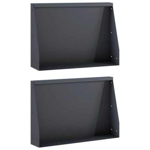 Задържащи стени 2 бр. 60 x 12 x 50 см Стомана Антрацит