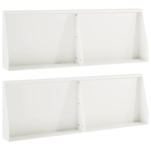 Задържащи стени 4 бр. 60 x 12 x 50 см Стомана Бяло