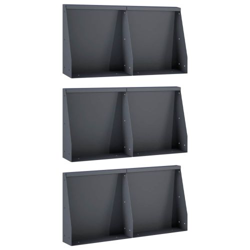 Задържащи стени 6 бр. 40 x 12 x 50 см Стомана Антрацит