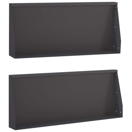 Задържащи стени 2 бр. 100 x 12 x 50 см Стомана Черно