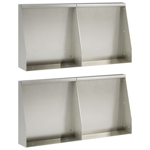 Задържащи стени 4 бр. 40 x 12 x 50 см Неръждаема стомана