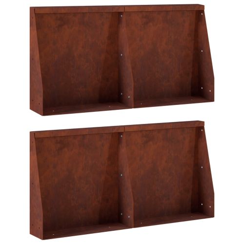 Задържащи стени 4 бр. 40 x 12 x 30 см Кортенова стомана