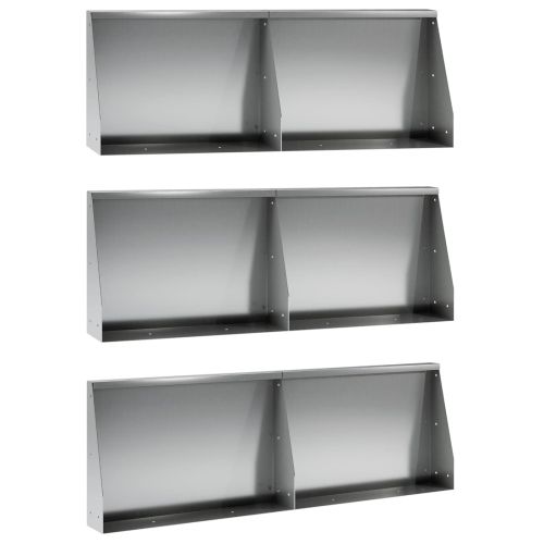 Задържащи стени 6 бр. 60 x 12 x 30 см Поцинкована стомана