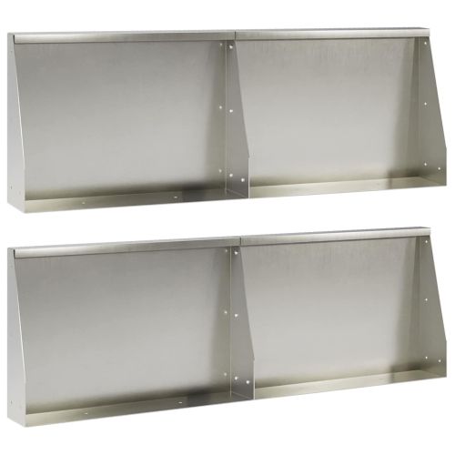 Задържащи стени 4 бр. 60 x 12 x 50 см Неръждаема стомана