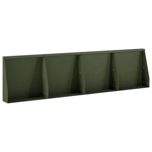 Задържащи стени 4 бр. 40 x 12 x 50 см Стомана Маслиненозелено