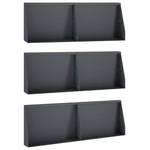 Задържащи стени 6 бр. 60 x 12 x 40 cm Стомана Антрацит