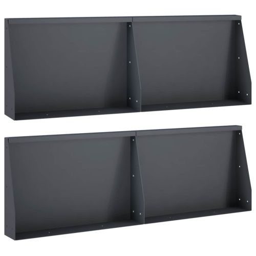 Задържащи стени 4 бр. 60 x 12 x 50 см Стомана Антрацит