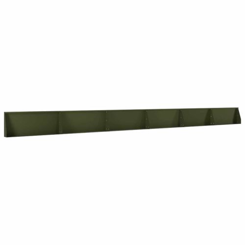 Задържащи стени 6 бр. 100 x 12 x 40 см Стомана Маслиненозелено