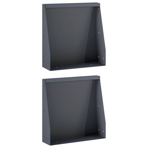 Задържащи стени 2 бр. 40 x 12 x 30 см Стомана Антрацит