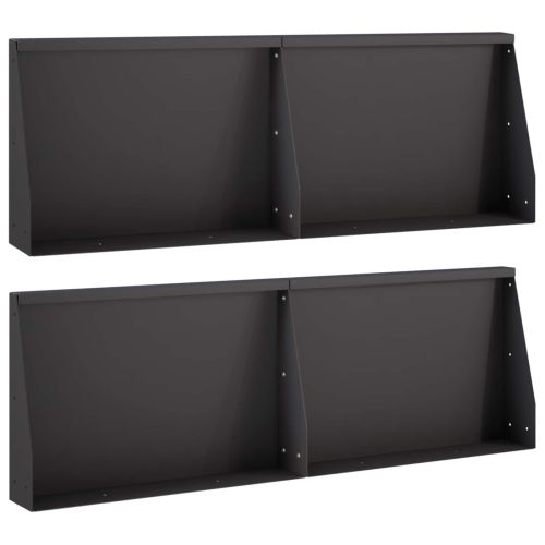 Задържащи стени 4 бр. 60 x 12 x 30 см Стомана Черно