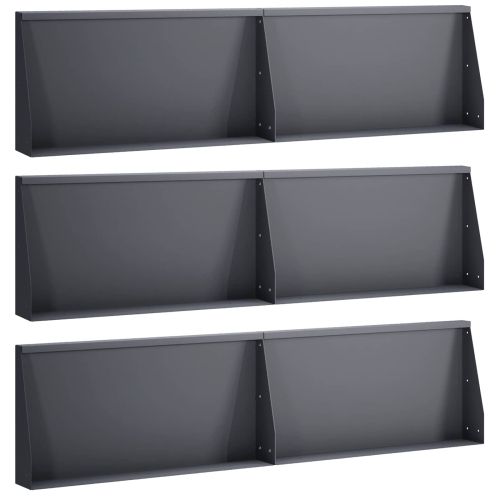 Задържащи стени 6 бр. 80 x 12 x 40 см Стомана Антрацит