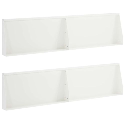 Задържащи стени 4 бр. 80 x 12 x 40 см Стомана Бяло