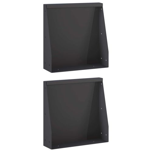Задържащи стени 2 бр. 40 x 12 x 40 см Стомана Черно