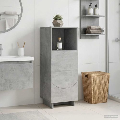 Шкаф за баня Бетонно сиво 36.5 x 38 x 95 см Инженерна дървесина