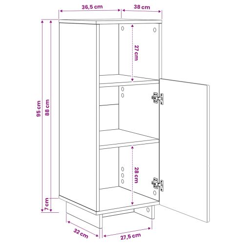 Шкаф за баня Бетонно сиво 36.5 x 38 x 95 см Инженерна дървесина