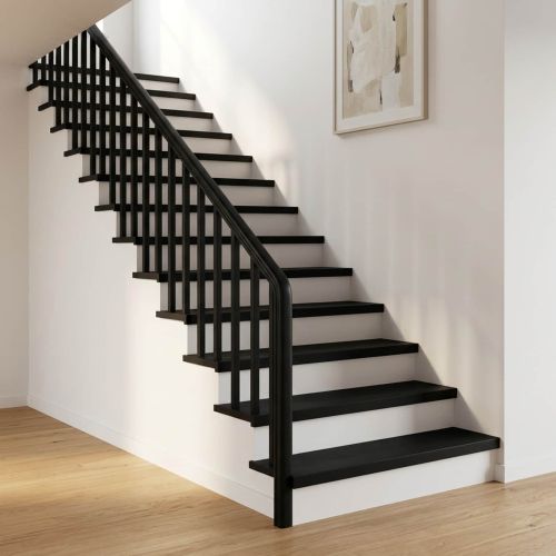Стъпала за стълби 20 бр. 80 x 25 x 2 cm Черно Солидно бук