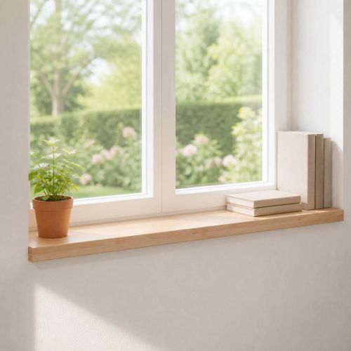Парапети за прозорци 2 бр. Натурално 70 x 25 x 2 cm Солидно бук