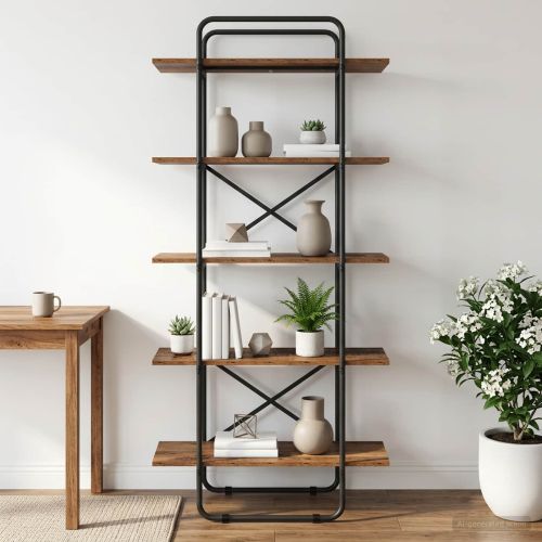 Рафт за книги 5 нива 80 x 35 x 175,5 см PB Дъбова дървесина