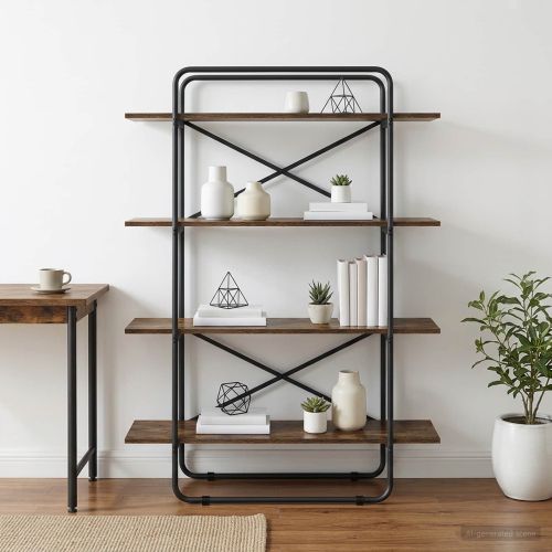 Рафт за книги 4 нива 100 x 35 x 140 см PB Опушен дъб
