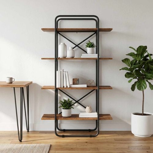 Рафт за книги 4 нива 80 x 35 x 140 см PB Дъбова дървесина