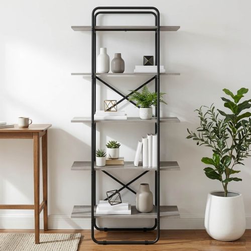 Рафт за книги 5 нива 60 x 35 x 175,5 см PB Сив Сонома