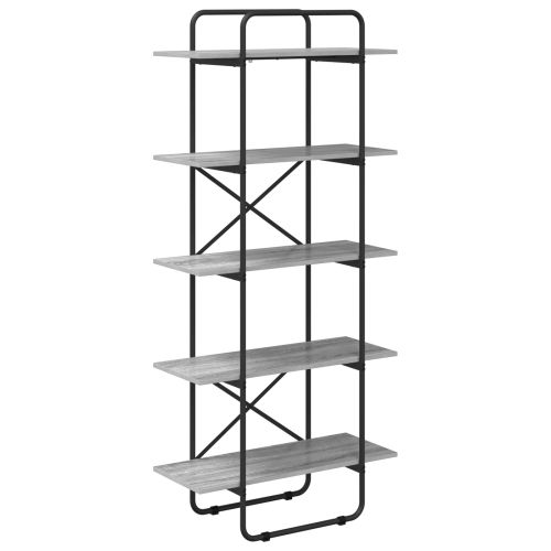 Рафт за книги 5 нива 60 x 35 x 175,5 см PB Сив Сонома