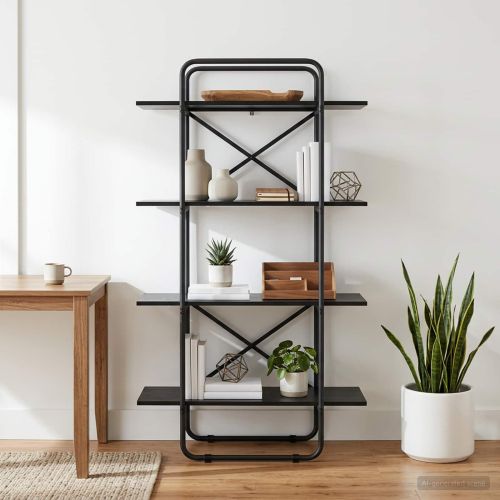 Рафт за книги 4 нива 60 x 35 x 140 см PB Черен дъб