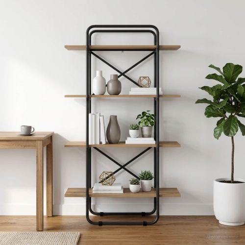 Рафт за книги 4 нива 80 x 35 x 140 см PB Дъб артизан