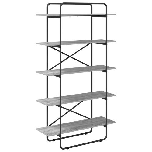 Рафт за книги 5 нива 100 x 35 x 175,5 см PB Сив Сонома