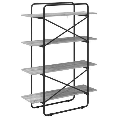 Рафт за книги 4 нива 100 x 35 x 140 см PB Сив Сонома
