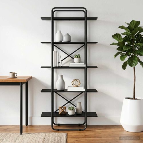 Рафт за книги 5 нива 80 x 35 x 175,5 см PB Черен дъб