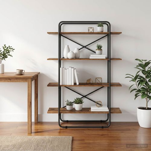 Рафт за книги 4 нива 100 x 35 x 140 см PB Дъбова дървесина