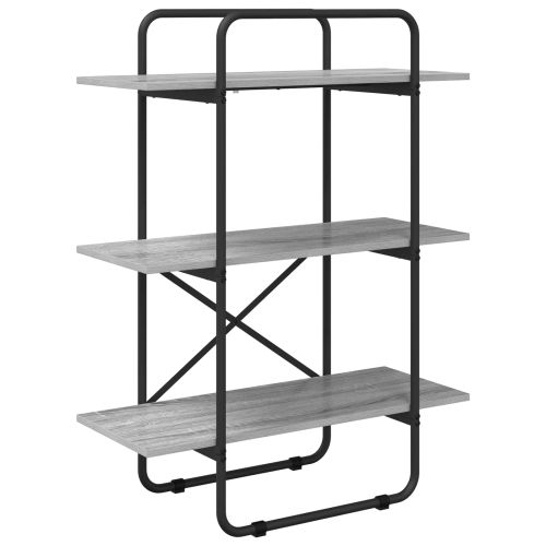 Рафт за книги 3 нива 80 x 35 x 105 см PB Сив Сонома