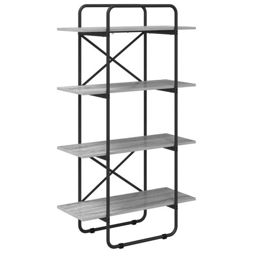 Рафт за книги 4 нива 80 x 35 x 140 см PB Сив Сонома