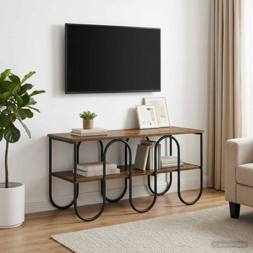 ТВ стойка 100 x 40 x 50 cm Опушен дъб Инженерна дървесина