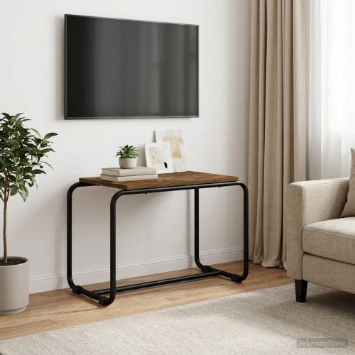 ТВ стойка 60 x 35.5 x 42 cm Опушен дъб Инженерна дървесина