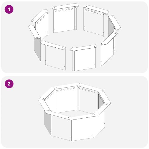 Ринг за огнище Черно 60 x 60 x 25 см Стомана